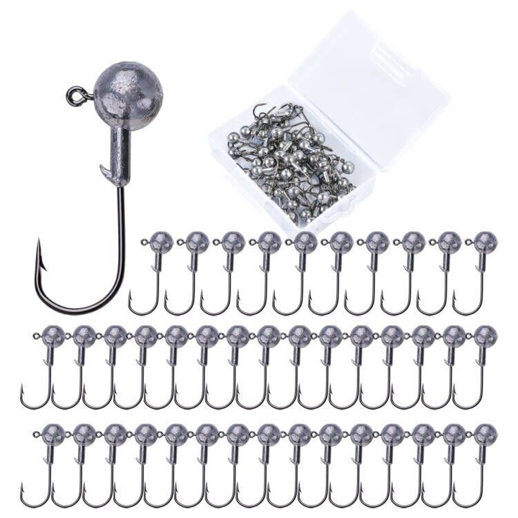 Goture Jig Head Set, Fishing Hooks for Chinning and Rockfishing, 14g, 30 Hooks, with Case