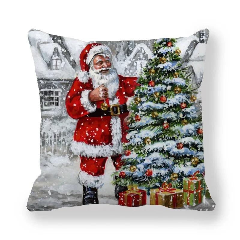 Povlaky na polštáře s vánoční tématikou Autodoplňky Kancelář Santa Claus Pohovka do obývacího pokoje Domácí povlaky na polštáře