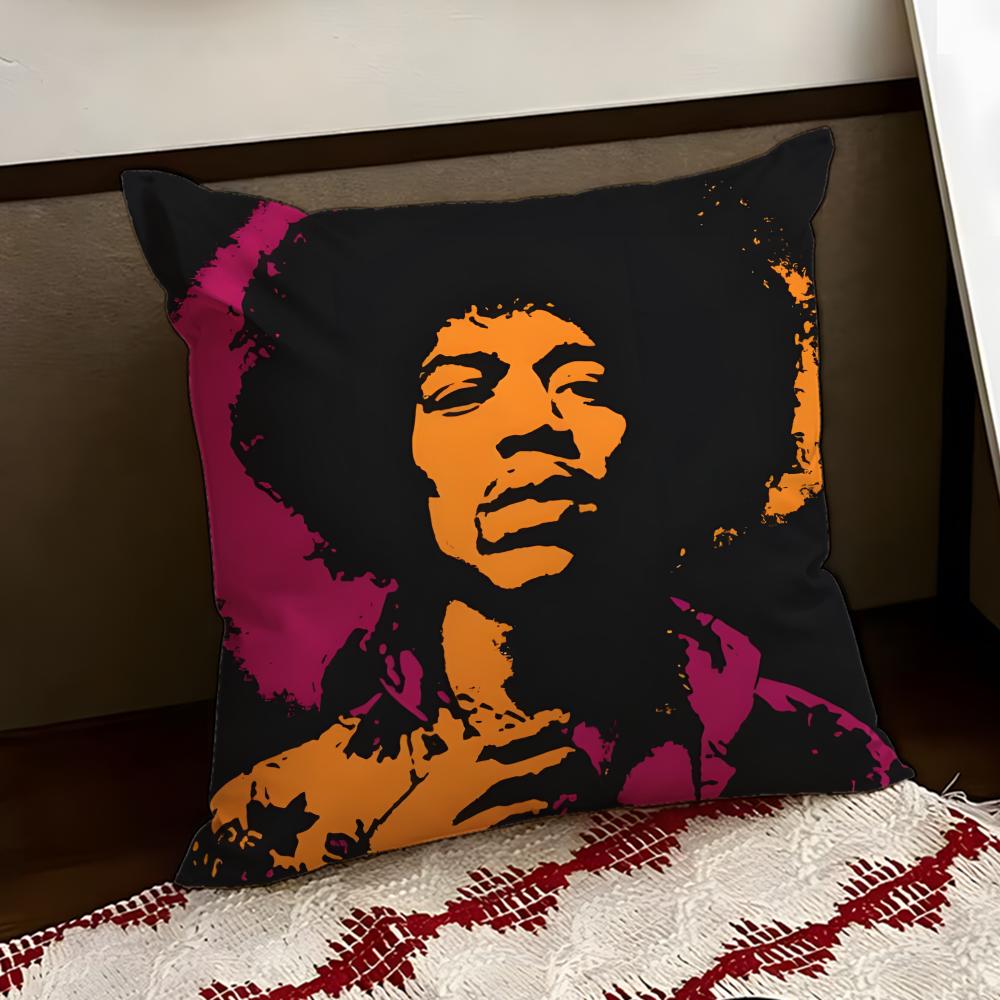 Singer JJimi Hendrix Cushion Cover Reversible Soft Durable Pillow Cover Home  Car MultiScene Use for Daily Comfort