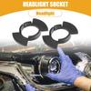 Automotive LED Headlight Bulb Retainer Adapter Holder Socket - Car Headlight Socket - for Honda H1 Plastic Black - 1 Pair