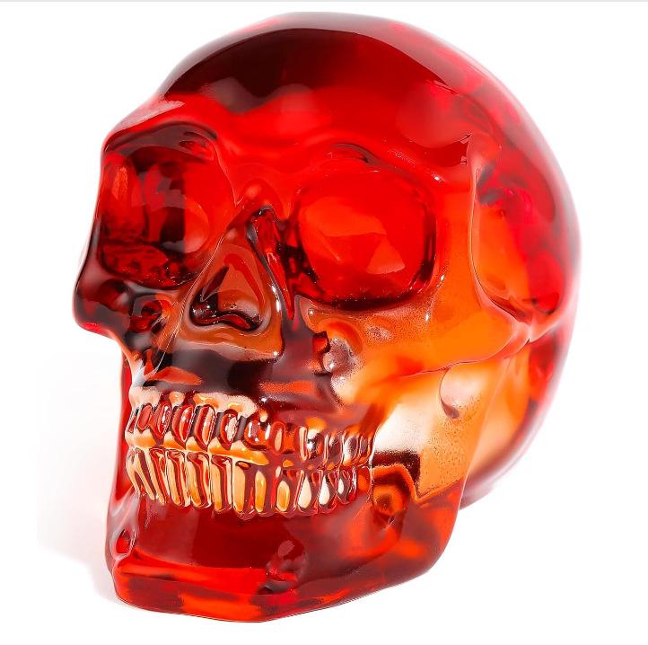 Gothic Crystal Skull Halloween Ornament Statue