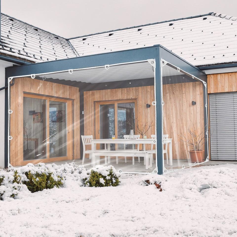Clear Vinyl Tarp Waterproof PVC Tarpaulin, Transparent Poly Cover for Outdoor, Awning, Canopy, Patio Enclosure