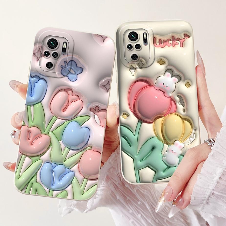 For Xiaomi Redmi Note 10 4G Case Note 10S Cute Rabbit Cartoon Back Cover Soft Silicone Phone Case For Redmi Note 10 Pro Max Bags