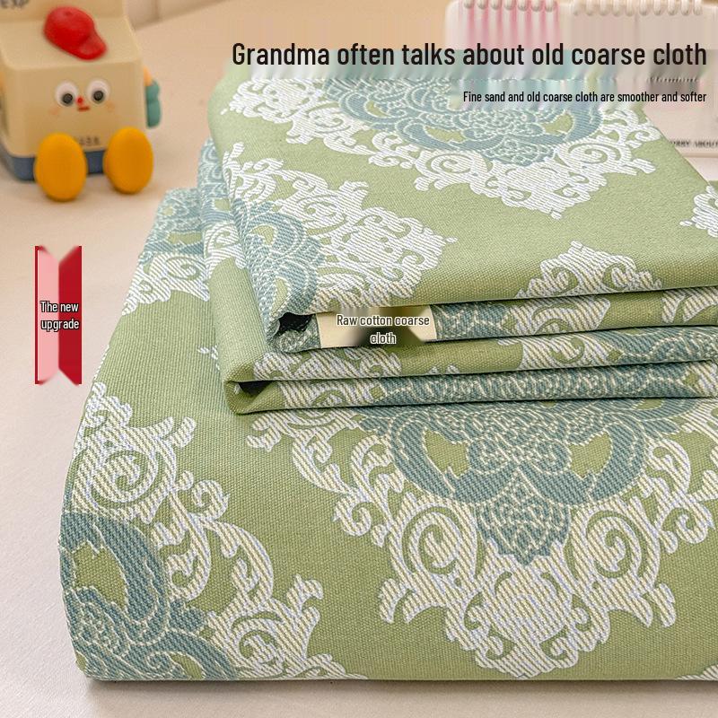 Floral Printed Cotton Coarse Cloth Bed Sheet and Duvet Cover Set for Dorm or Bedroom