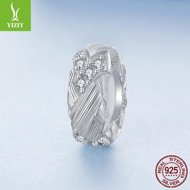 925 Sterling Silver Woven Bead Spacer Positioning, Wind Personality Diy Beaded Bracelet Accessories Are Simple And Versatile