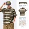 Camel Men's Retro Striped Color Block Polo T-Shirt