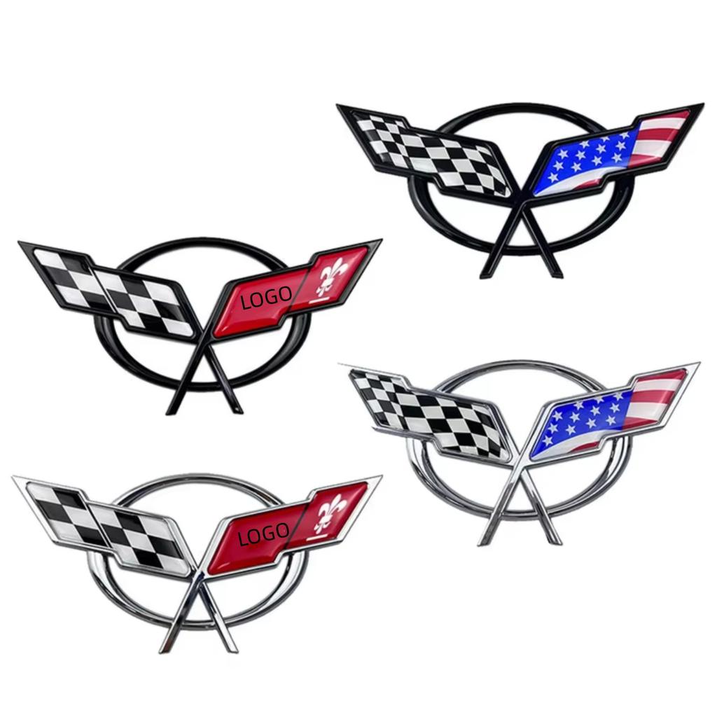 Emblème de Voiture ABS 3D Autocollant Coffre Arrière Capot Avant Badge de Remplacement Décoration Extérieure Pour Corvette C5 C6 C7 C8