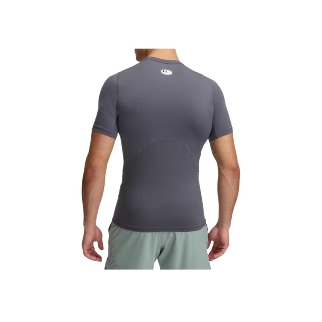 Under Armour HeatGear Comfortable Soft Skin-Friendly Fashion Solid Color Short Sleeve Quick-Dry Raglan Sleeve T-Shirt Men T-Shirts Gray 1361518-025
