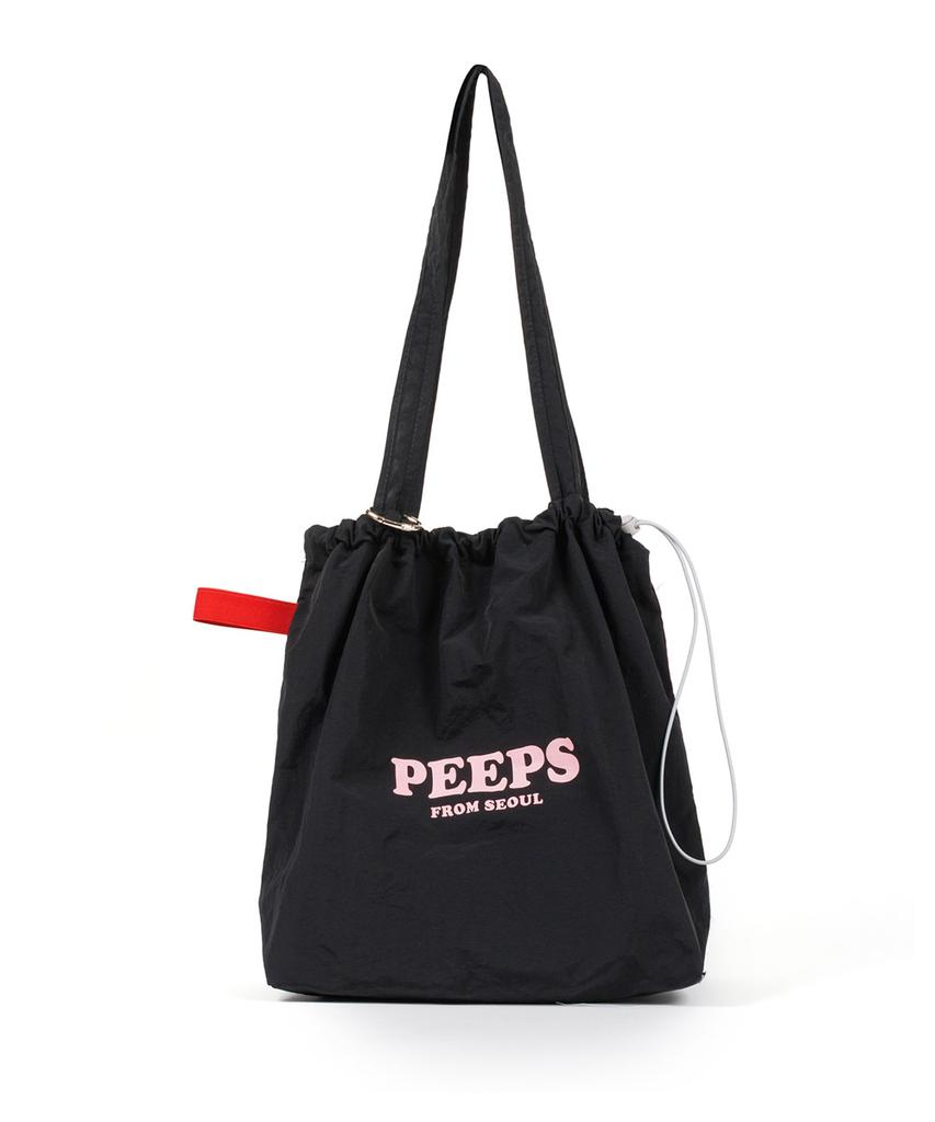 Peeps Cloud Shoulder Bag (Black) String Shoulder Bag With Keyring
