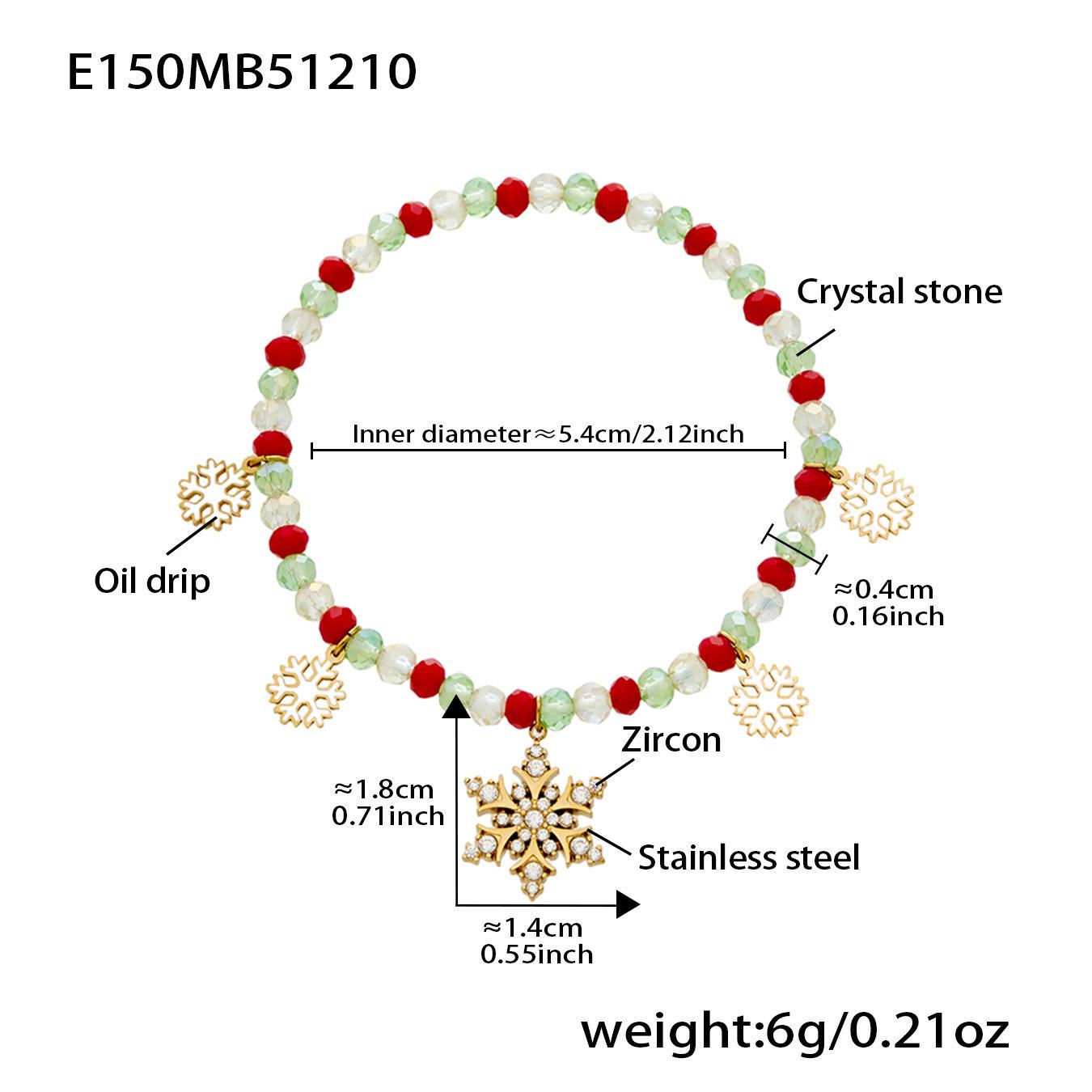 Европейский и американский набор браслетов на Рождество, ручная работа, цирконий и натуральный камень