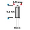 Long U-slot cutter, HM, 6.35 x 15.5 mm, 8 mm shank