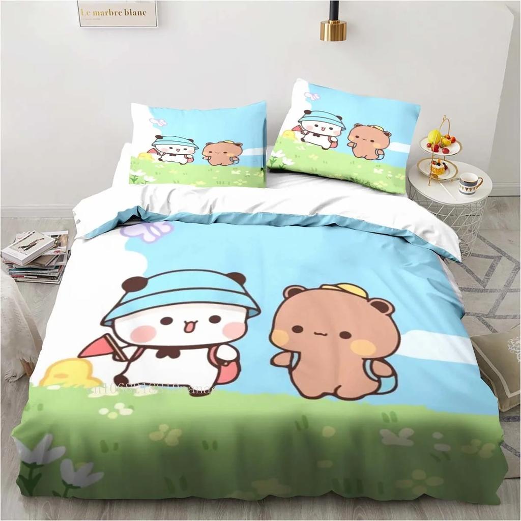 Cute Bubu and Dudu Cartoon Print All Season Twin Bedding Set  Comforter Set Bed Duvet Cover Double King Comforter Cover