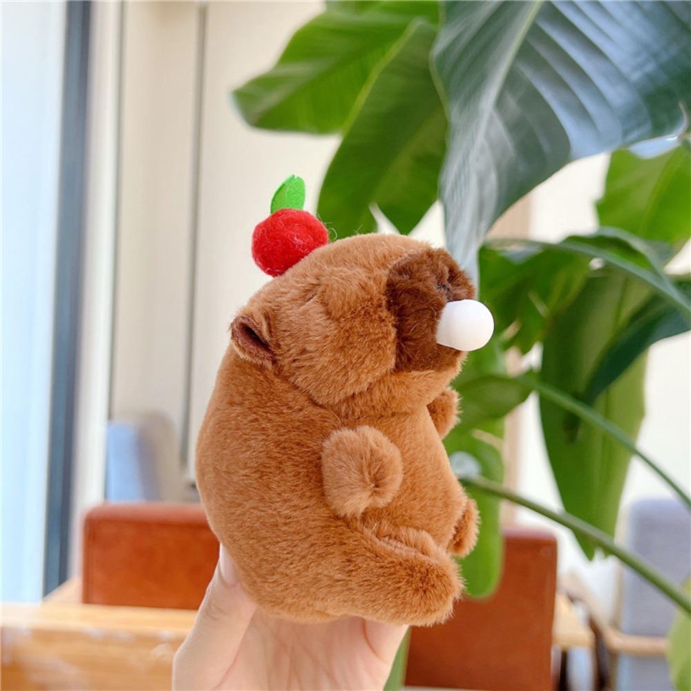 Plush Capybara Doll Keychain Squeeze Spitting Bubbles Capybara Bag Pendant Soft Stuff Relieve Stress Toys For Kid BIrthday Gift
