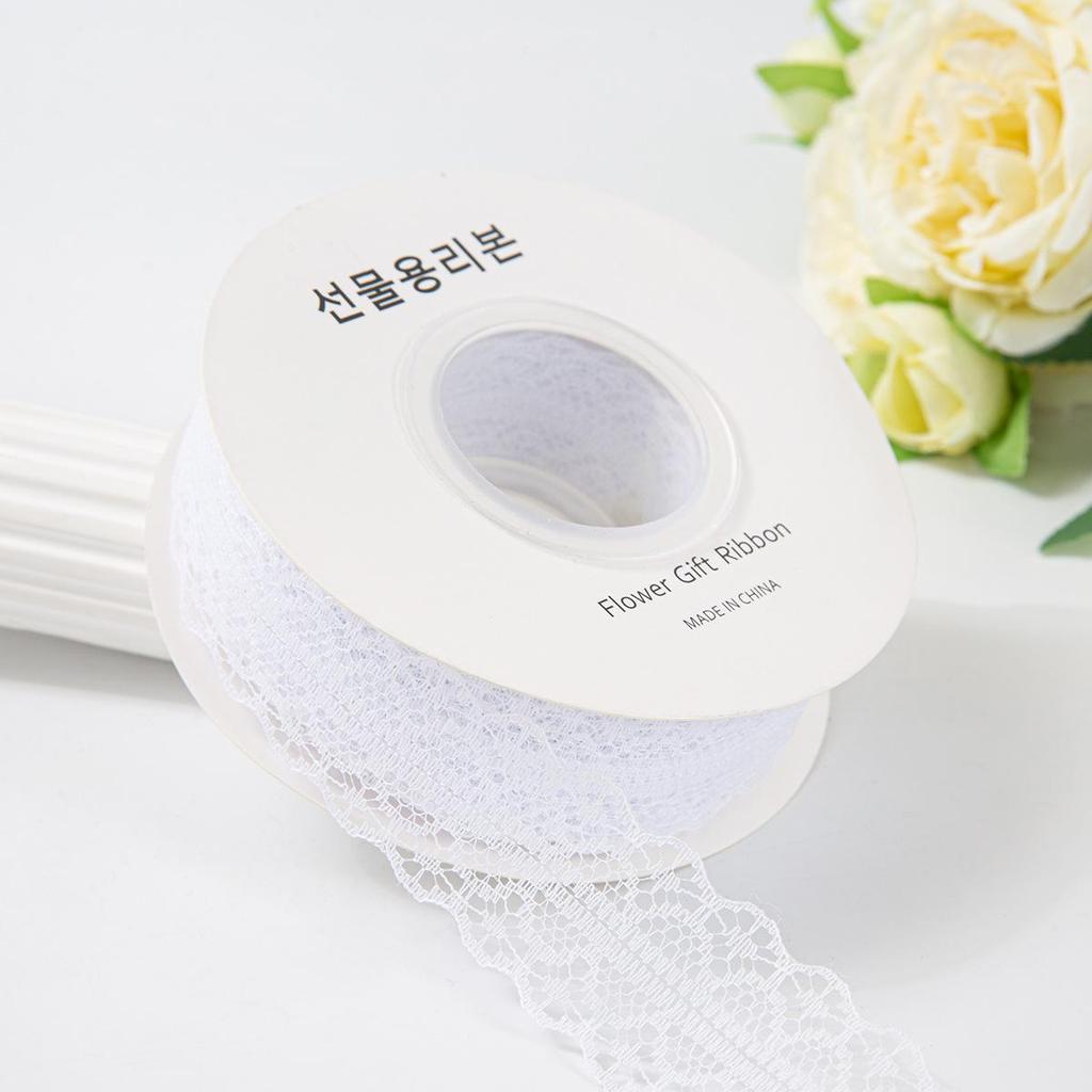 25 Yards Lotusblatt-Polyester-Spitzenband für DIY-Blumensträuße und Geschenkbox-Verpackungen