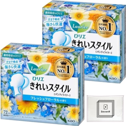 Laurier Kirei Style Fresh Floral Scent, 72 sheets x 2 packs, includes Kao original tissues