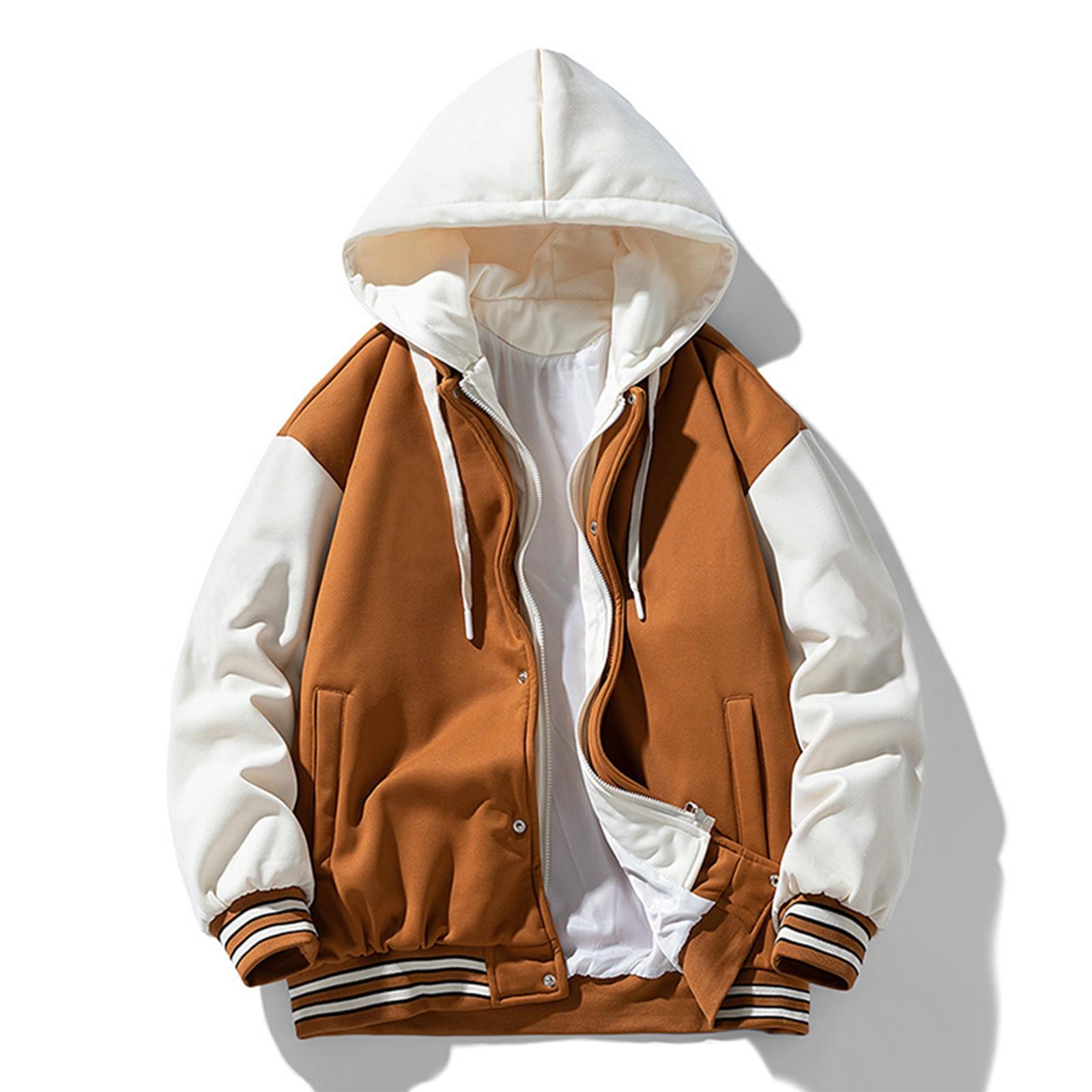 

Зимнее мужское пальто из двух частей с капюшоном на молнии, утепленное теплое пальто M