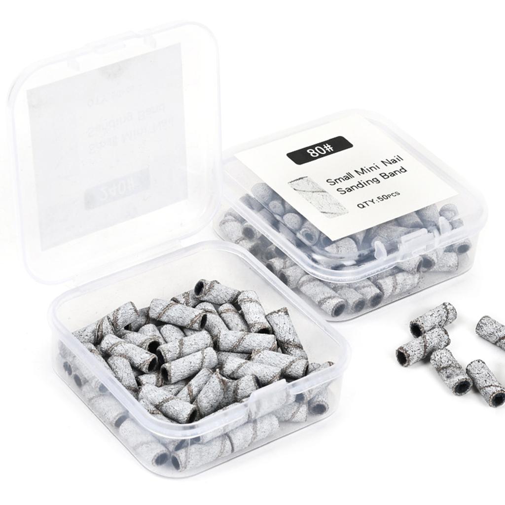 80/120/150/180/240Grit Nail Sanding Bands for Nail Drill Fine Grit Nail Sanding Bands Nail Drill Sanding Bit Manicure