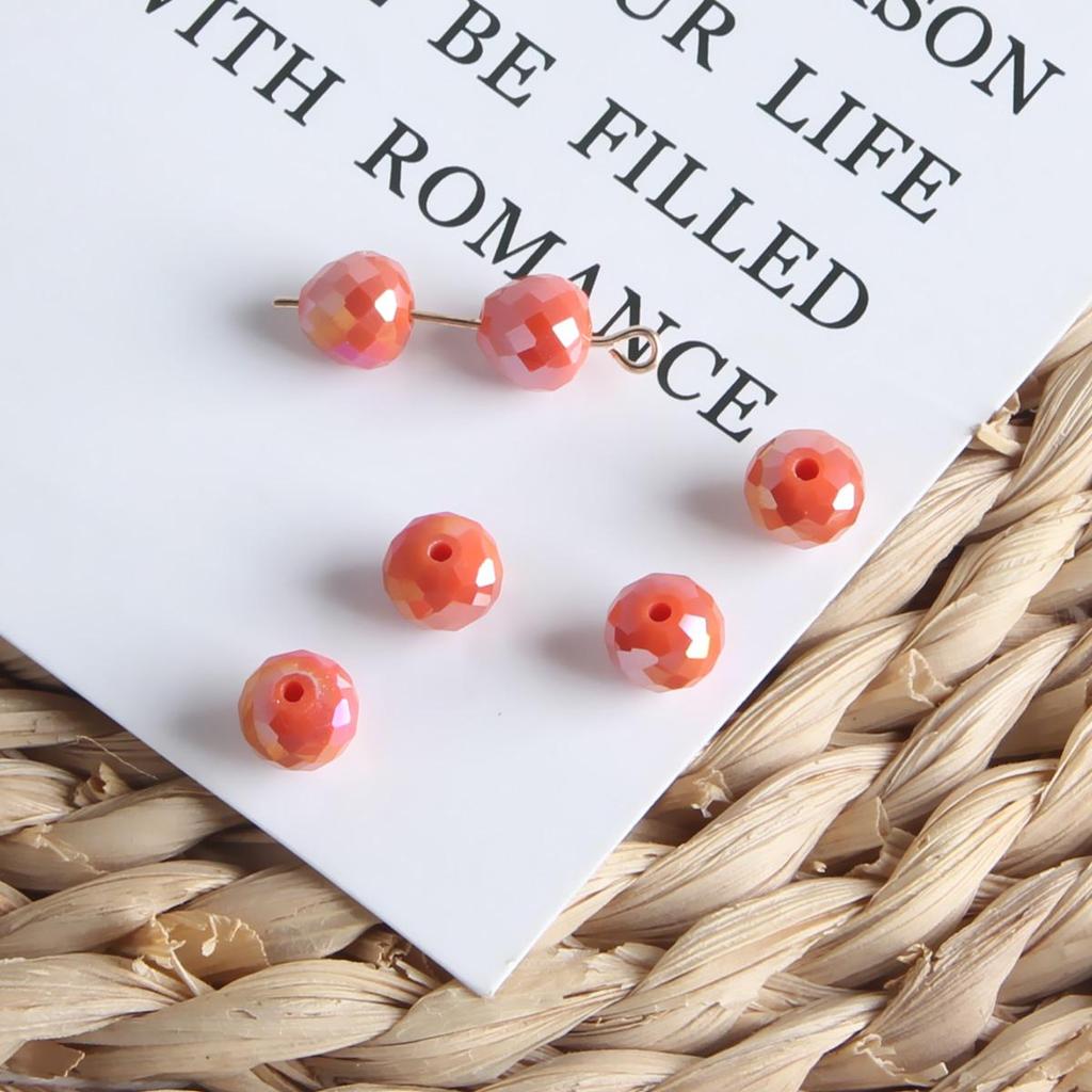 Retro Painted Czech Glass Lemon Pumpkin Flat Beads for DIY Jewelry Accessories