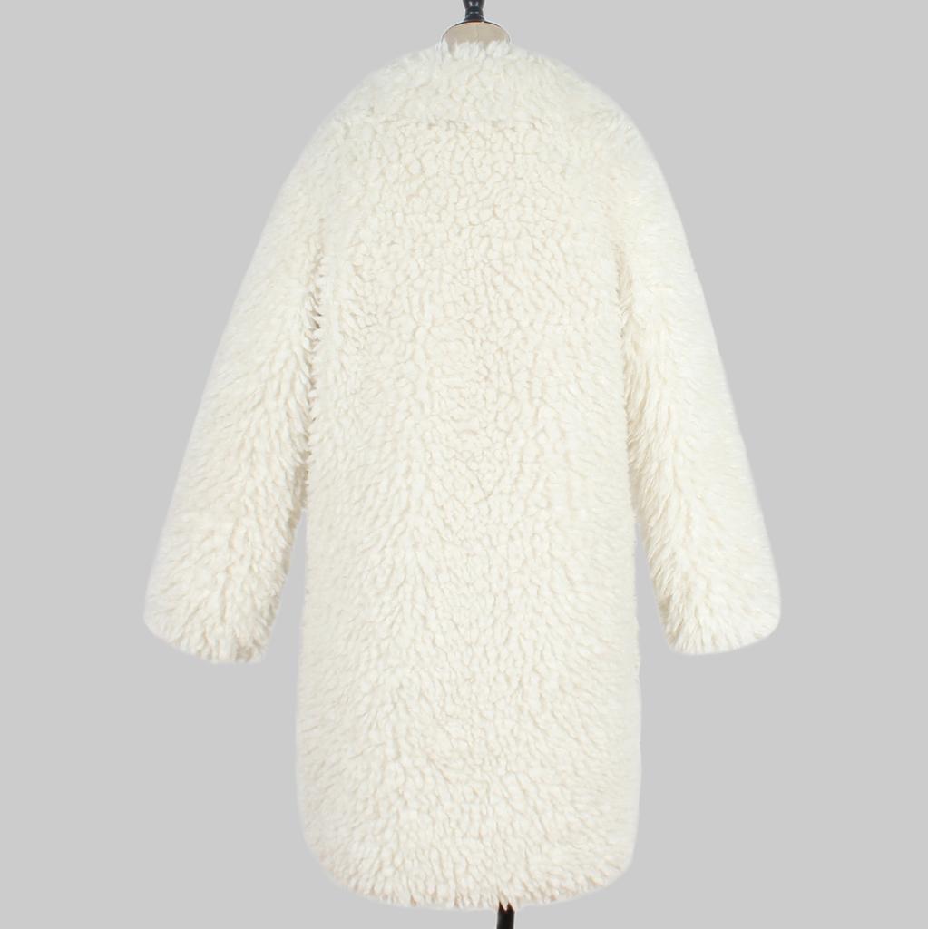 Fabrik Verkauf 2023 Frühling Herbst Winter Lange Faux Pelzmantel Frauen Plüsch Jacke Damen Wihite Flauschigen Jacke Langarm Mode oberbekleidung