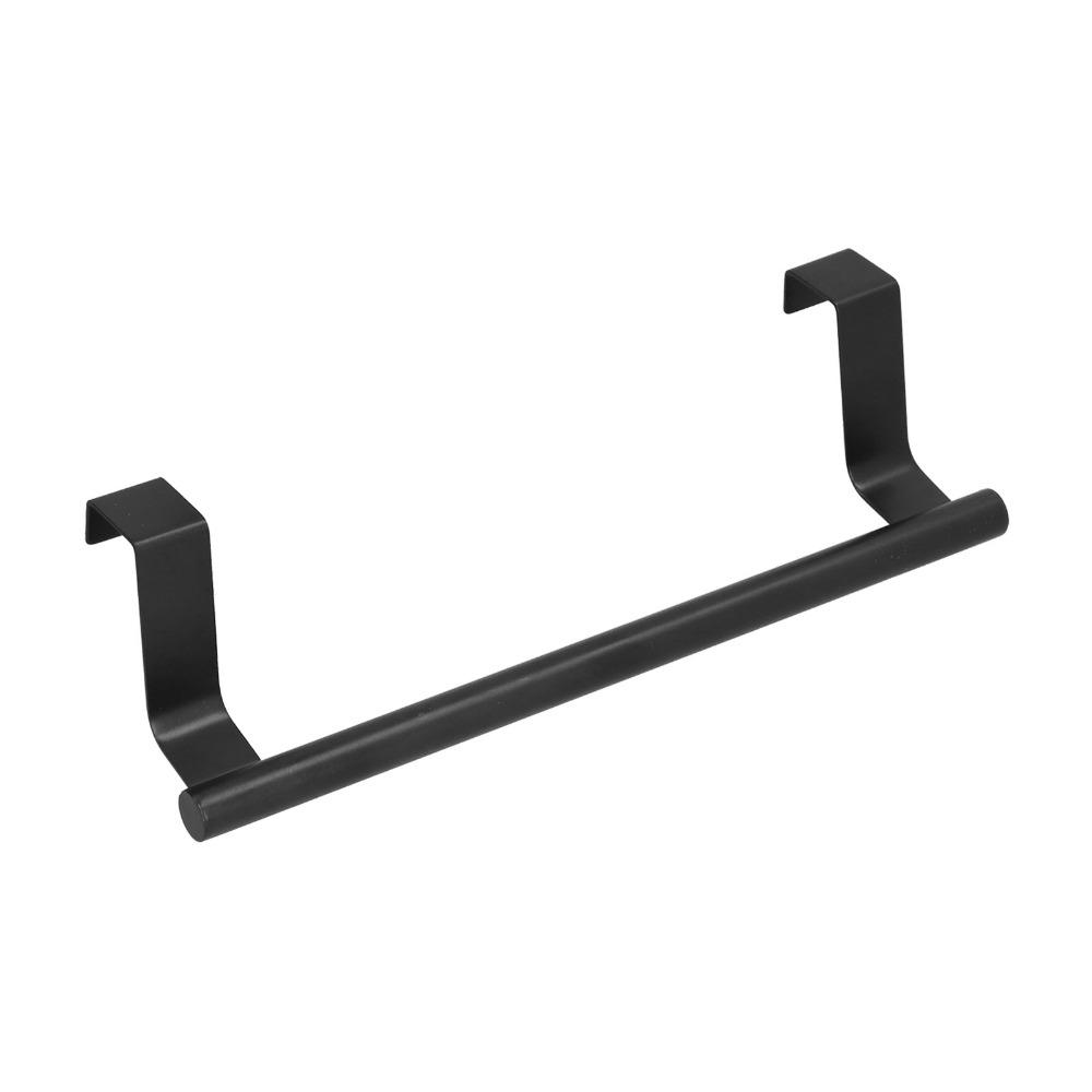 2 PCS Stainless Steel Towel Bar Black Over Door Towel Rack  Home Dorm Hotel Apartment