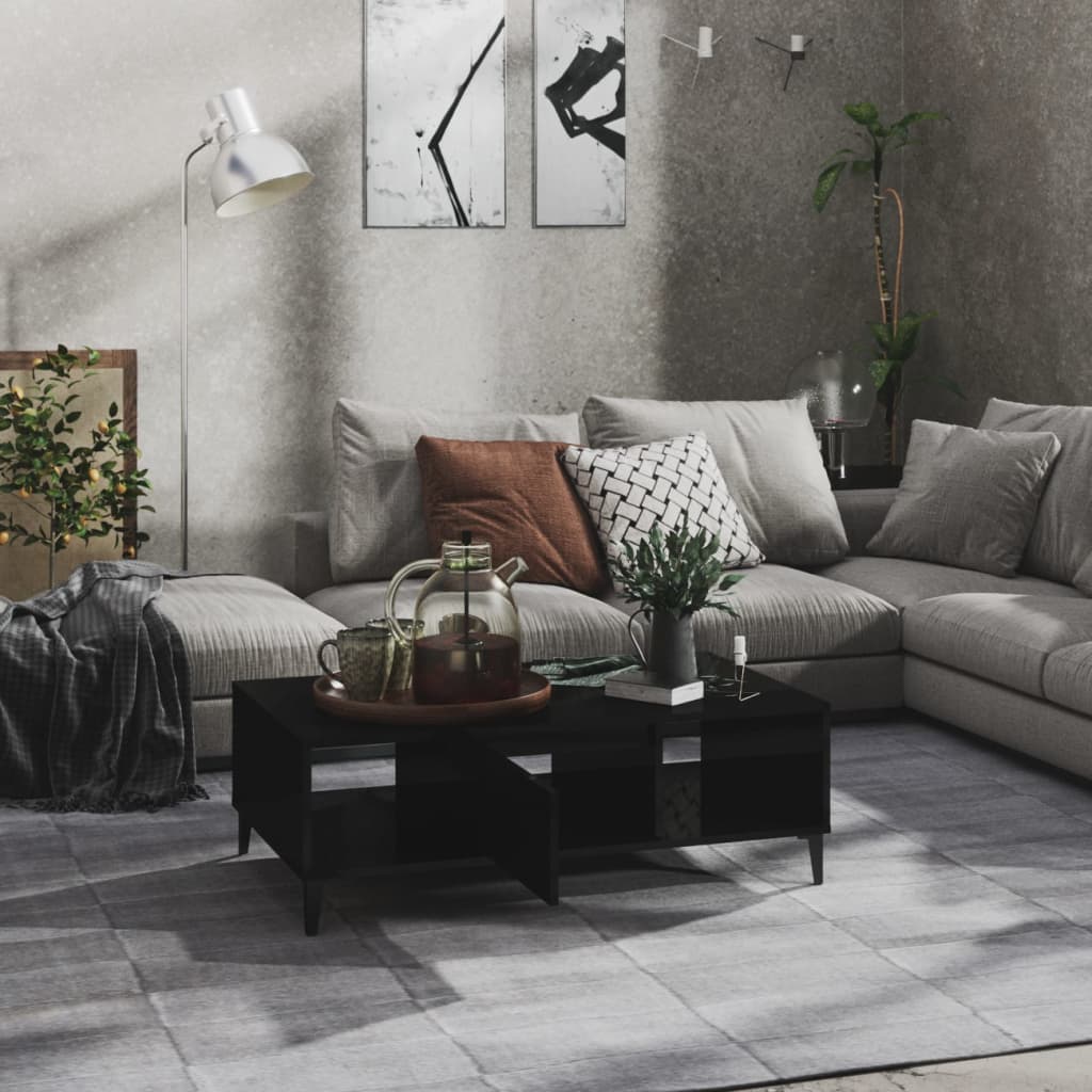  Coffee Table, Black, High Gloss, 103.5x60x35 Cm