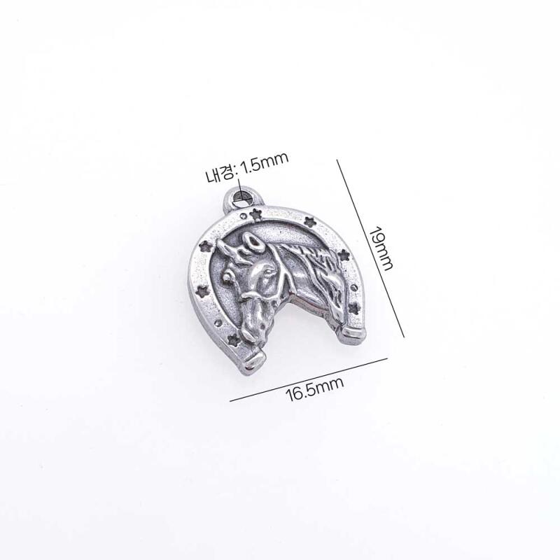 Surgical steel horse hoof pendant accessory