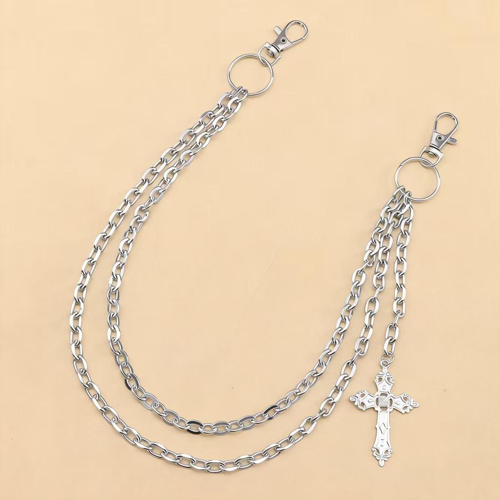 Retro Multi-layer Cross Pendant Waist Chain for Sweet & Cool Style