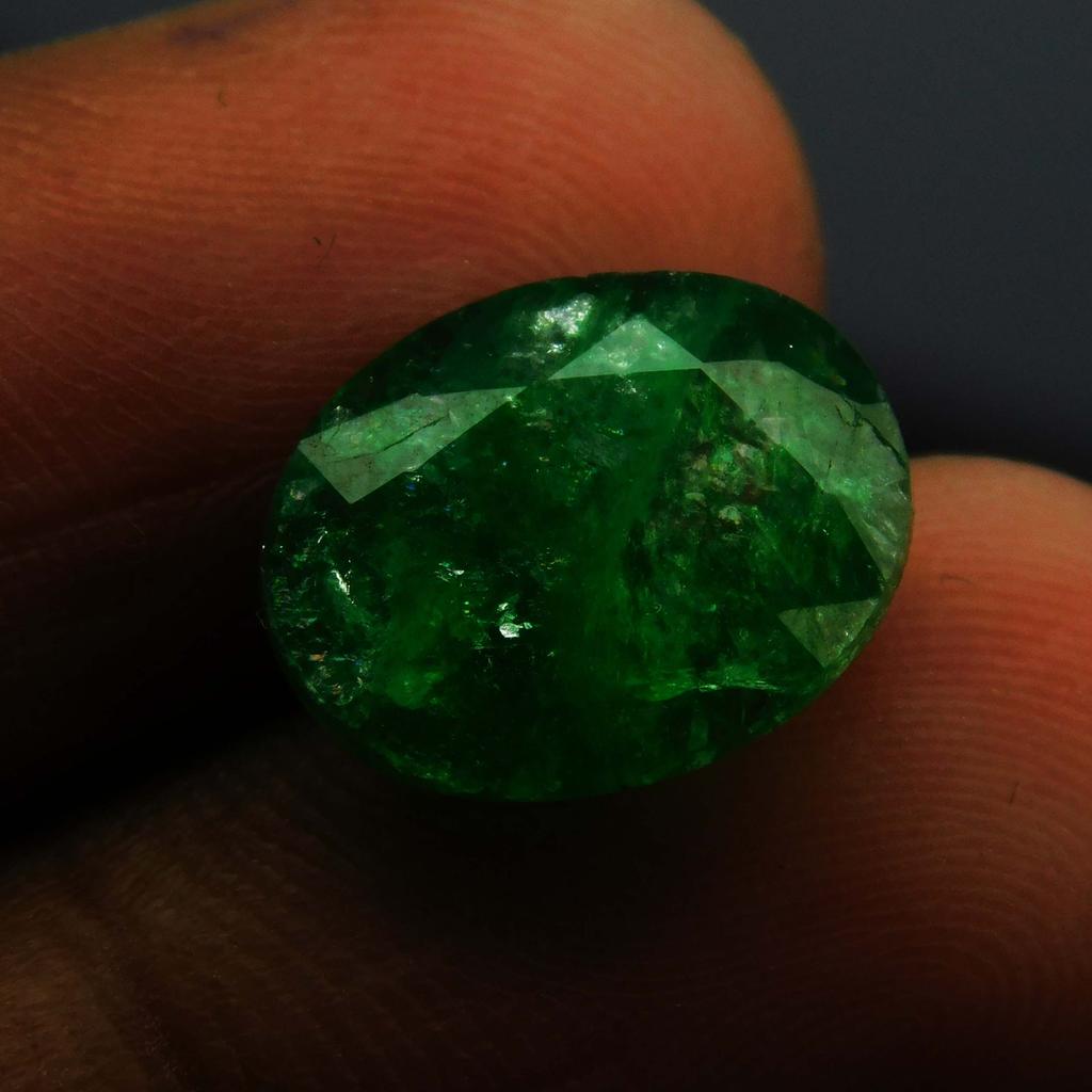 6 Ct Green CERTIFIED Ring Size Loose Gemstone Natural Colombian Emerald Oval Cut A-3366