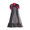 Gotisches Blumenhaarband mit Schleierband für Frauen Cosplay Party Kostüm Tag der Toten Kopfschmuck Feiertagsaccessoires