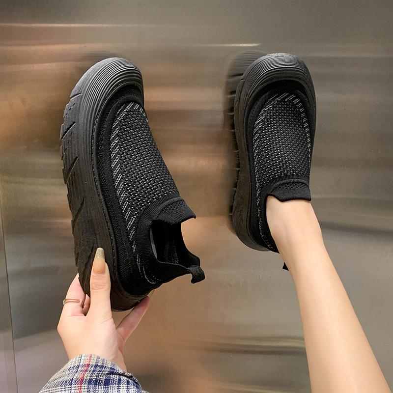 Fashion Mesh Hollow Breathable Women's Flat Shoes 2024 Autumn Trend Outdoor Leisure Comfortable Slip-on Walking Sneakers Zapatilla Mujer