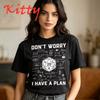 Novelty Dungeon Dragon Women T-shirt Street Wear Short SleeveIHave A Plan D20 Dice RolePlaying Game DnD Tshirt Women's Clothing