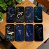 Line W-Whale Phone Case For Samsung Galaxy A73,A72,A71,A70,A53,A52,A51,Soft Silicone Black Cover
