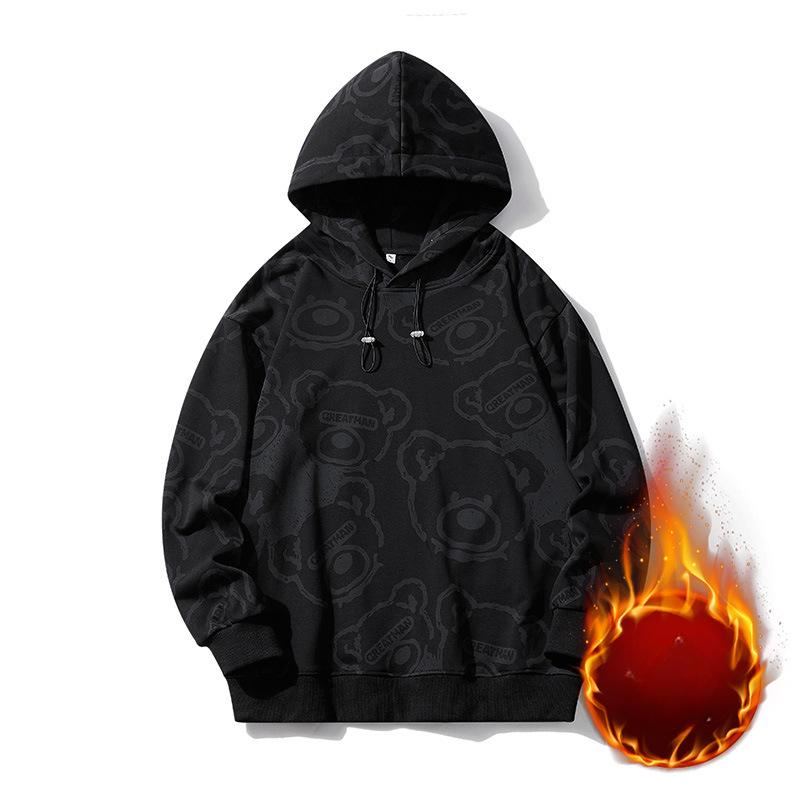 

Осенне-зимняя модная брендовая повседневная, универсальная, удобная и модная бархатная толстовка с капюшоном и принтом медведя для пар 3XL