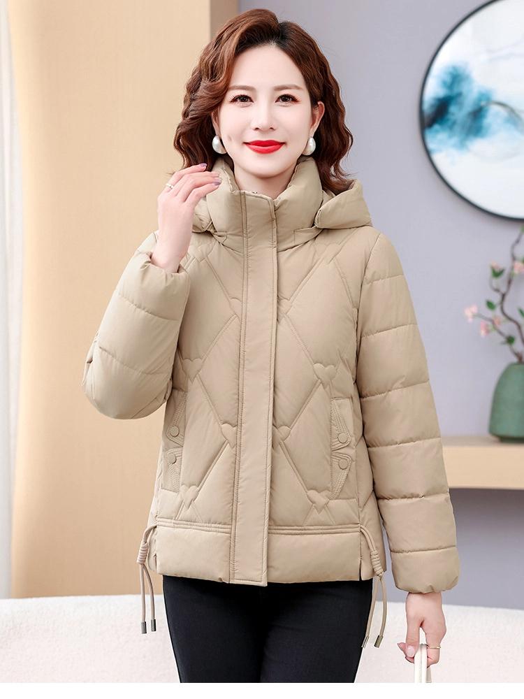 Jachetă de iarnă groasă și călduroasă pentru femei, scurtă, cu glugă detașabilă, rezistentă la vânt