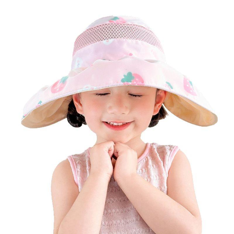 Letni Cienki Ochronny Dziecięcy Siateczkowy Kapelusz Przeciwsłoneczny z Otwartą Koroną UV Kapelusz Shell Dziewczęcy Dziecięcy Kapelusz Przeciwsłoneczny