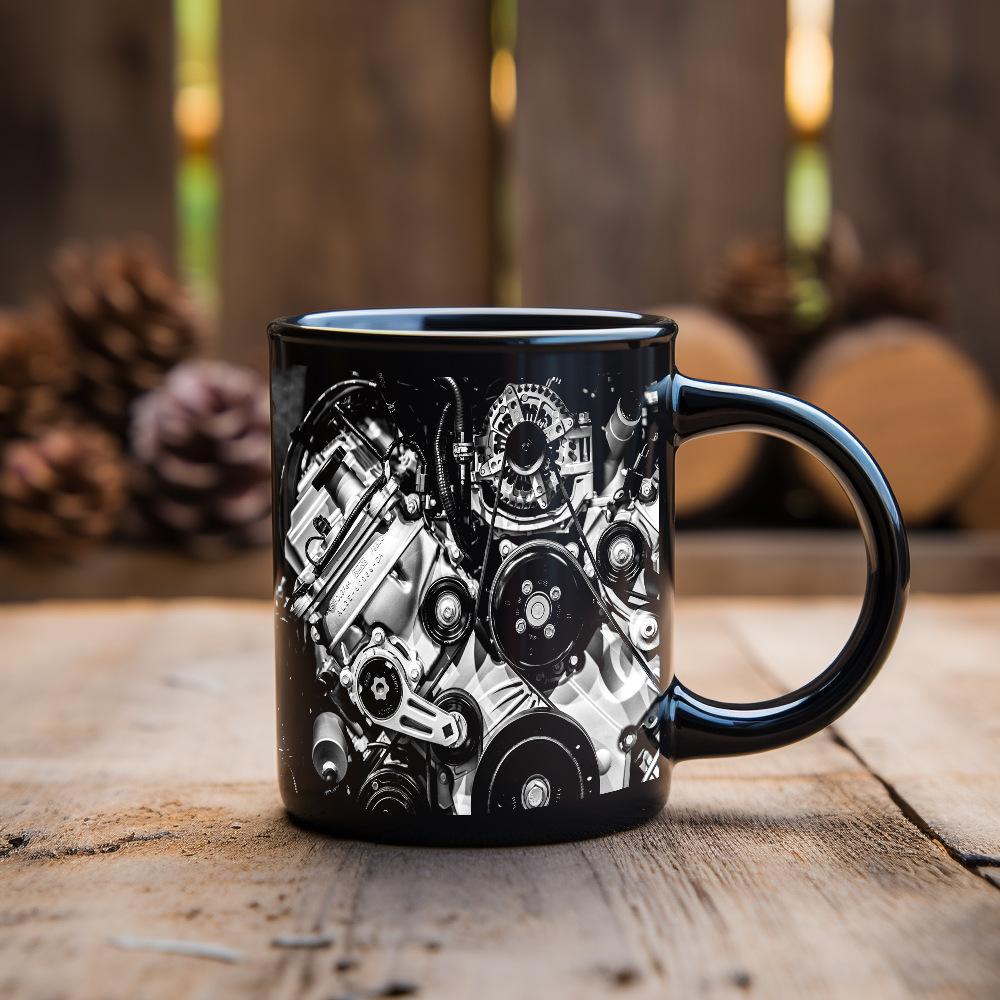 

Mechanic Engine Ceramic Coffee Cup 3D Milk Tea Water Cups Creative Breakfast Mug Household Drinkware Birthday Gift 330ml
