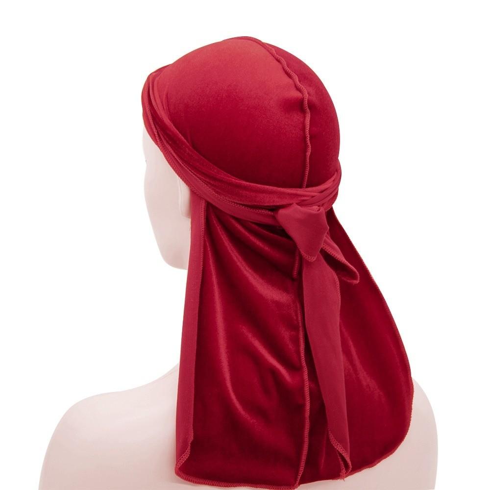 Long Tail Durags Caps Velvet Head Wrap New Bandana Beanie  Unisex