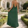 Women's  Breathable Backless Ruffled Hem Long Dress