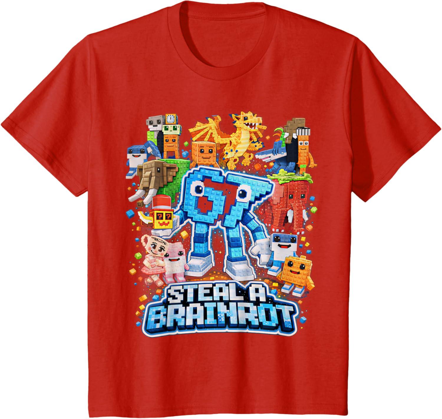 Six Seven 67 Steal A Brainrot Meme Funny Gifts for Kids Boys Girls TShirt Fashion Women Men Italian Brainrot Clothing S
