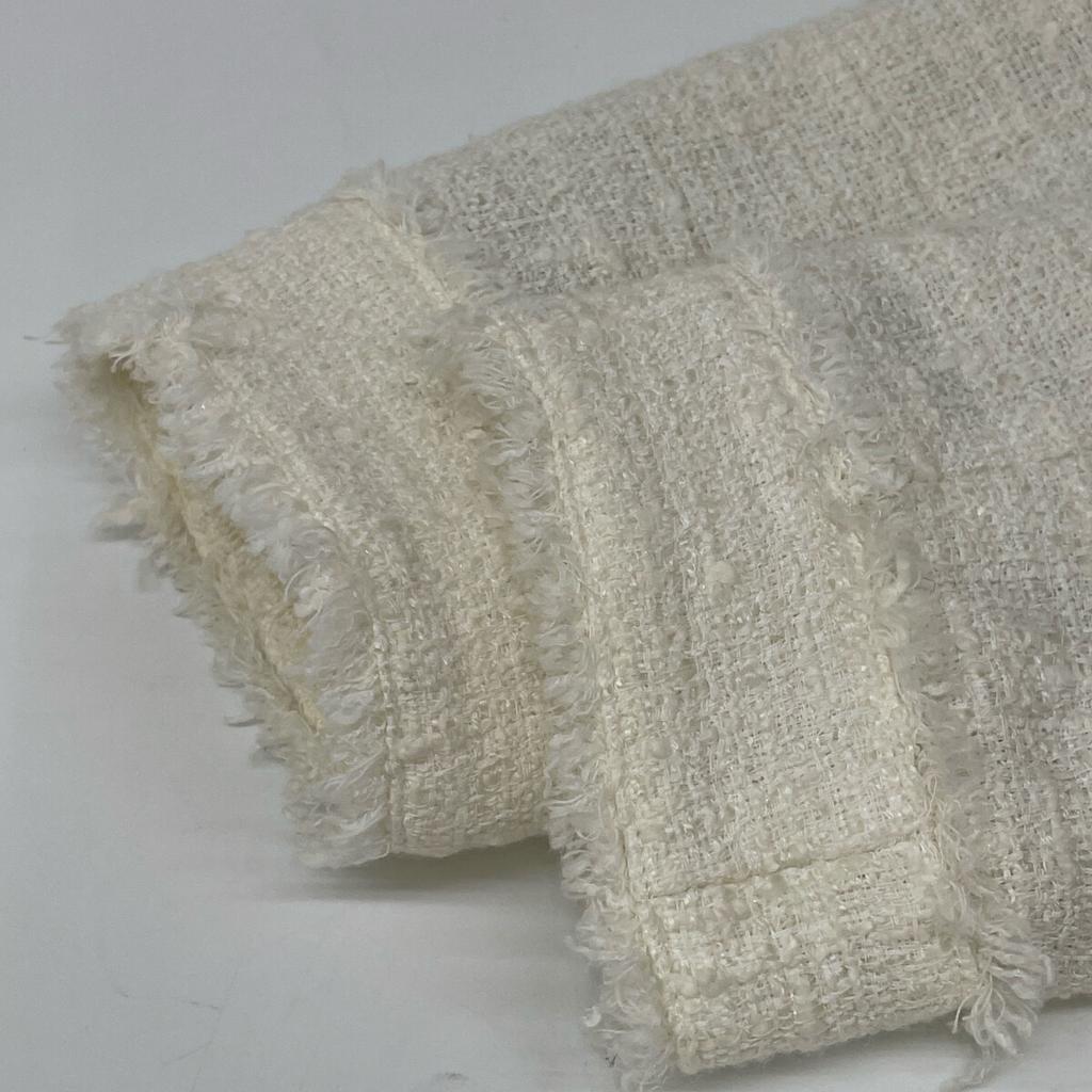 DRESSTERIOR 085-46001 White Fringed Tweed Jacket Jacket 36 whiteUsed