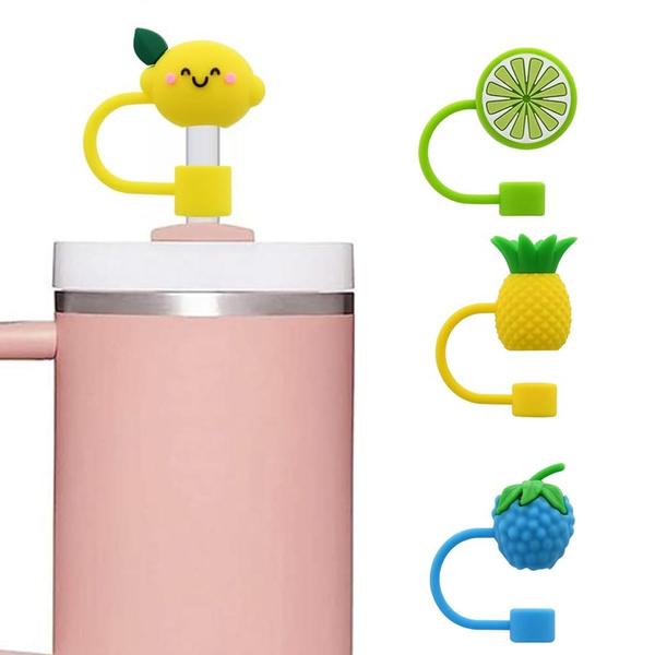 

2pcs 2024 Straw Cover for 10mm Straw Covers Cap for Cup Accessories, Cute Straw Topper for Tumblers Straw Cap Stopper