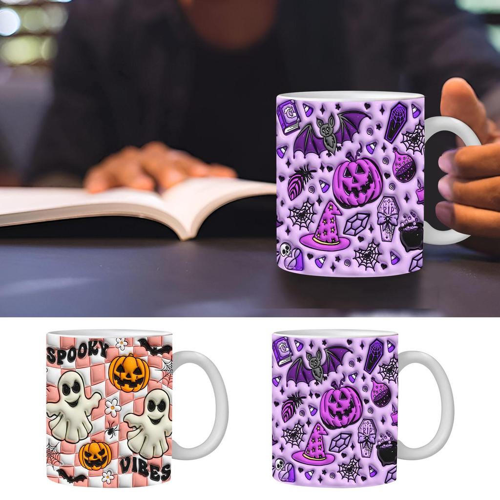 Pumpkin Cups Pumpkin Halloween Coffee Cups Cute Ceramic Drinkware With Handle For Autumn Holiday Birthday Tea Drinking Women Men