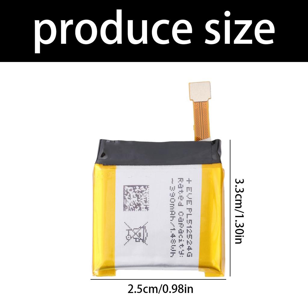 390mAh 1.48Wh PL512524G Battery For Verge Lite Gtr A1918 A1808 A1801 A1811 Intelligent Watch Batteries Accessories