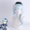 Anime 50CM Dios Original Tú Azul Claro Cosplay Peluca Cosplay Simulación Esquina Cuero Cabelludo Arqueado Halloween Pelucas de Fiesta