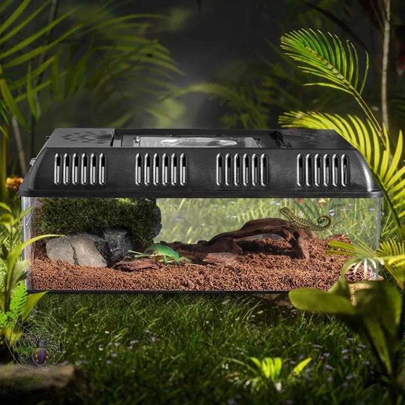 Zewnętrzny Box Hodowlany dla Gadów Zwierząt Domowych Pudełko do Karmienia Zwierząt Pełzających Jaszczurka Jedwabnik Skorpion Chrząszcz Pudełko na Owady Domek dla Zwierząt Akrylowa Klatka