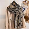 Scarf Women's Winter Korean Style New Imitation Cashmere Classic Houndstooth Plaid Long Warm Scarf Versatile High End Trendy