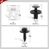 100Pcs Engine Under Cover Retainer Clips for Toyota 90467-07201 90189-06193 90159-60477 Push-Type Fastener Nut Screw Bolt