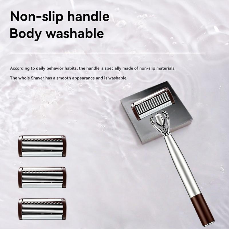 Manual Razor Set for Men, 8-Layer Blade Shaving Head for Face, Beard, Moustache and Travel Use
