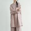 Johnature Women Vintage T-Shirts Puff Sleeve Solid Color Spring Loose Soft Casual Female Long T-Shirt