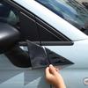 For Fiat 500 2010-2024 ABS Black Rearview Mirror Side Triangle Spoiler Trim Decorative Sticker Car Accessories